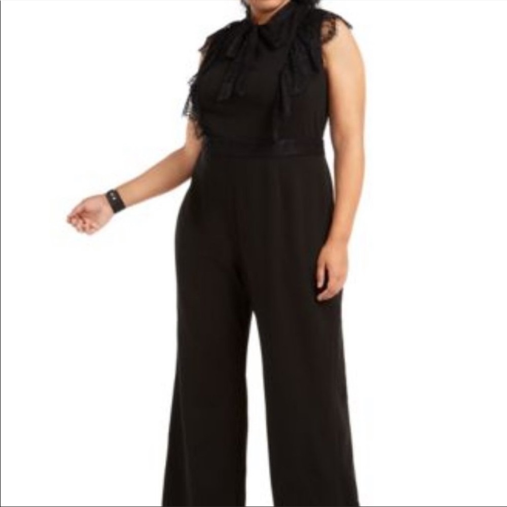 Betsey Johnson lace wide leg romper